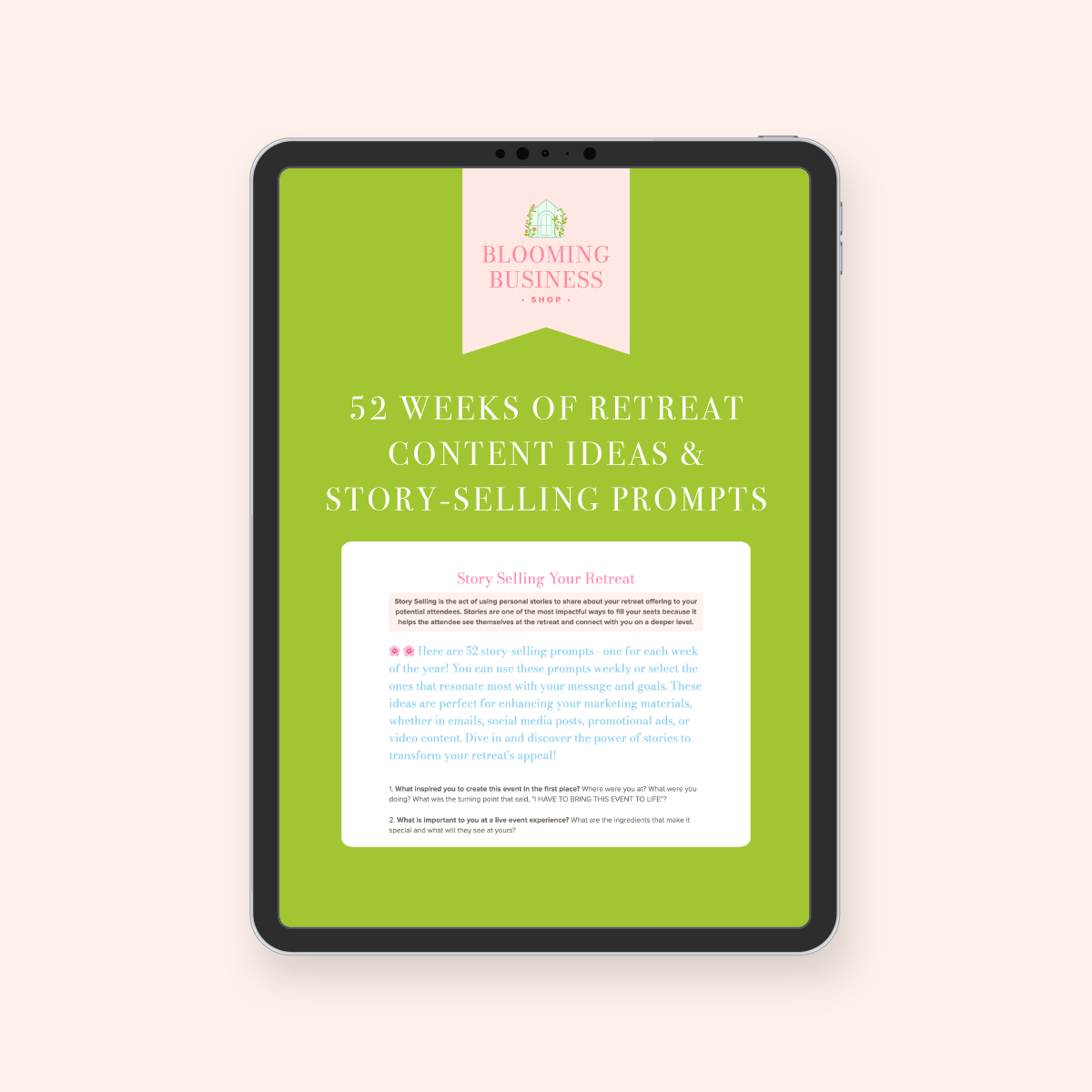 52 Weeks of Retreat Content Ideas & Story-Selling Prompts